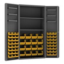 Durham Manufacturing DC36-642S6DS-95 - Cabinet, 2 Shelves, 64 Yellow Bins