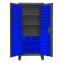 Durham Manufacturing HDC36-102-3S5295 - Cabinet, 3 Shelves, 102 Blue Bins