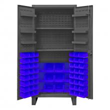 Durham Manufacturing HDC36-60-2S6D5295 - Cabinet, 2 Shelves, 60 Blue Bins