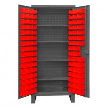 Durham Manufacturing HDC36-96-4S1795 - Cabinet, 4 Shelves, 96 Red Bins