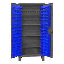 Durham Manufacturing HDC36-96-4S5295 - Cabinet, 4 Shelves, 96 Blue Bins