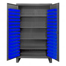 Durham Manufacturing HDC48-120-4S5295 - Cabinet, 4 Shelves, 120 Blue Bins