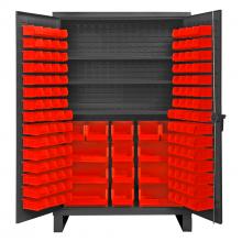 Durham Manufacturing HDC48-134-3S1795 - Cabinet, 3 Shelves, 134 Red Bins