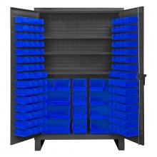 Durham Manufacturing HDC48-134-3S5295 - Cabinet, 3 Shelves, 134 Blue Bins