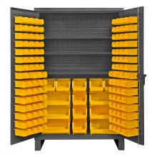 Durham Manufacturing HDC48-134-3S95 - Cabinet, 3 Shelves, 134 Yellow Bins