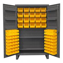 Durham Manufacturing HDC48-84-2S6D95 - Cabinet, 2 Shelves, 84 Yellow Bins