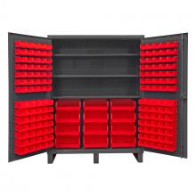 Durham Manufacturing HDC60-156-3S1795 - Cabinet, 3 Shelves, 156 Red Bins