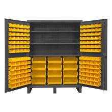 Durham Manufacturing HDC60-156-3S95 - Cabinet, 3 Shelves, 156 Yellow Bins