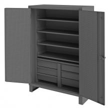 Durham Manufacturing HDCDP244878-4SS6B95 - Pegboard Cabinet, 4 Shelves, 6 Drawers