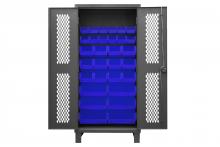 Durham Manufacturing HDCV36-30B-5295 - Ventilated Cabinet, 30 Blue Bins