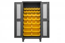 Durham Manufacturing HDCV36-30B-95 - Ventilated Cabinet, 30 Yellow Bins