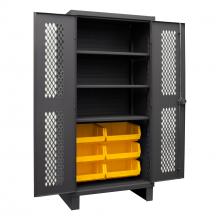 Durham Manufacturing HDCV36-6B-3S95 - Ventilated Cabinet, 3 Shelves, 6 Bins