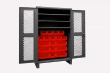 Durham Manufacturing HDCV48-18B-3S1795 - Ventilated Cabinet, 3 Shelves, 18 Bins