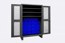 Durham Manufacturing HDCV48-18B-3S5295 - Ventilated Cabinet, 3 Shelves, 18 Bins