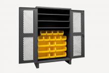 Durham Manufacturing HDCV48-18B-3S95 - Ventilated Cabinet, 3 Shelves, 18 Bins