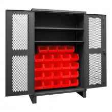 Durham Manufacturing HDCV48-24B-2S1795 - Ventilated Cabinet, 2 Shelves, 24 Bins