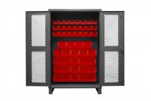Durham Manufacturing HDCV48-42B-1795 - Ventilated Cabinet, 42 Red Bins
