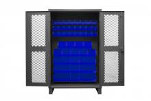 Durham Manufacturing HDCV48-42B-5295 - Ventilated Cabinet, 42 Blue Bins
