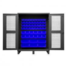 Durham Manufacturing HDCV60-54B-5295 - Ventilated Cabinet, 54 Blue Bins