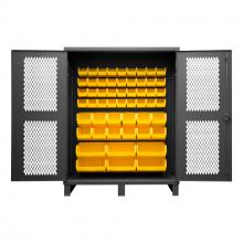 Durham Manufacturing HDCV60-54B-95 - Ventilated Cabinet, 54 Yellow Bins
