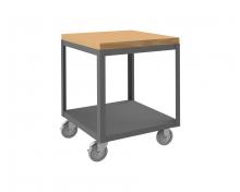 Durham Manufacturing HMT-2424-2-MT-95 - High Deck Mobile Table, 2 Shelves