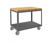 Durham Manufacturing HMT-2436-2-MT-95 - High Deck Mobile Table, 2 Shelves