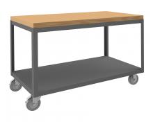 Durham Manufacturing HMT-2448-2-MT-95 - High Deck Mobile Table, 2 Shelves