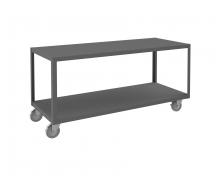 Durham Manufacturing HMT-2460-2-4SWB-95 - High Deck Mobile Table, 2 Shelves