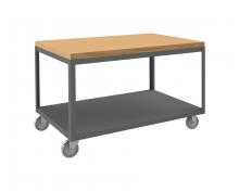Durham Manufacturing HMT-3048-2-MT-95 - High Deck Mobile Table, 2 Shelves