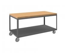 Durham Manufacturing HMT-3060-2-MT-95 - High Deck Mobile Table, 2 Shelves