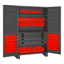 Durham Manufacturing JCBDLP724RDR-1795 - 4 Drawer Cabinet, 2 Shelves, 72 Bins