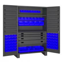 Durham Manufacturing JCBDLP724RDR-5295 - 4 Drawer Cabinet, 2 Shelves, 72 Bins