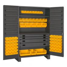 Durham Manufacturing JCBDLP724RDR-95 - 4 Drawer Cabinet, 2 Shelves, 72 Bins