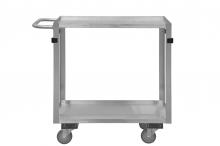 Durham Manufacturing SRSC2022362ALU4PU - Stainless Steel Stock Cart, 2 Shelves