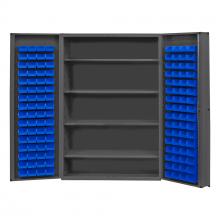 Durham Manufacturing DC48-128-4S-5295 - Cabinet, 4 Shelves, 128 Blue Bins