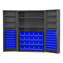 Durham Manufacturing DC48-842S6DS-5295 - Cabinet, 2 Shelves, 84 Blue Bins