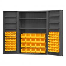 Durham Manufacturing DC48-842S6DS-95 - Cabinet, 2 Shelves, 84 Yellow Bins