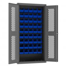 Durham Manufacturing EMDC361845B5295 - Ventilated Cabinet, 45 Blue Bins