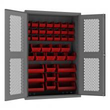 Durham Manufacturing EMDC-482472-42B-1795 - Ventilated Cabinet, 42 Red Bins