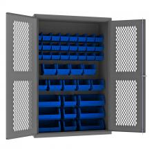 Durham Manufacturing EMDC-482472-42B-5295 - Ventilated Cabinet, 42 Blue Bins