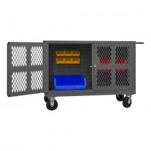 Durham Manufacturing PJ-2448-LP-95 - Double Sided Cart With Louvered Panels