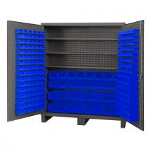 Durham Manufacturing SSC-722484-BDLP-2123S5295 - Cabinet, 3 Shelves, 216 Blue Bins