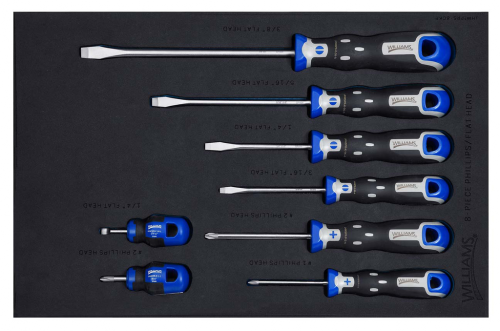 8 pc SuperTorque™ Screwdriver Set in 1/3 Foam Drawer Insert