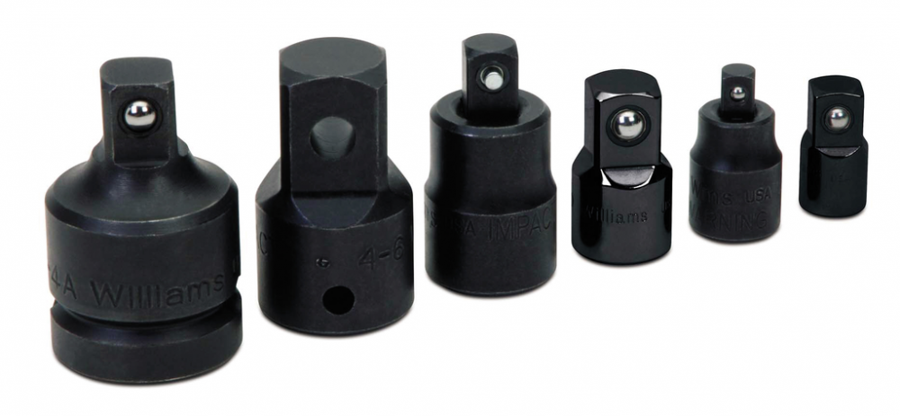 6 pc 3/8&#34; Drive 6-Point Adapter Set on Rail and Clips