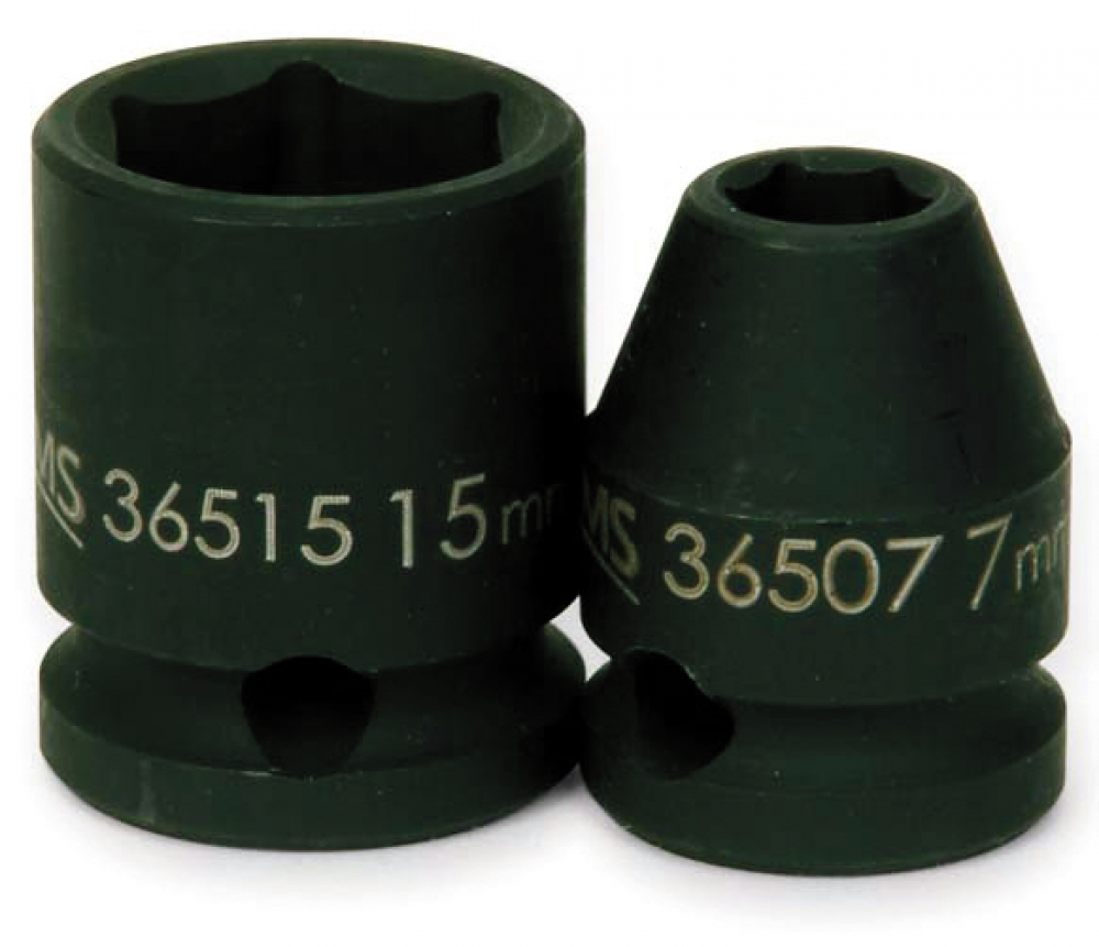 3/8&#34; Drive Shallow Impact Sockets, 6-Point, Metric