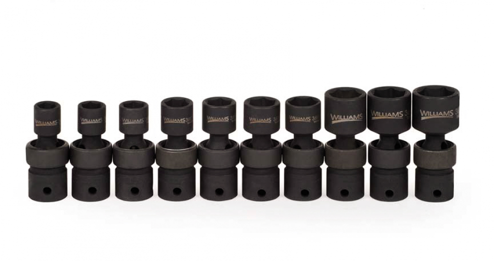 10 pc 3/8&#34; Drive 6-Point Metric Universal Socket Set on Rail and Clips