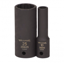 Williams JHW35930 - 1/2" Drive deep Impact Sockets, 12-Point, Metric