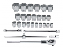 Williams JHW33913 - 3/4" Drive Socket and Drive Tool Set, 12-Point, Metric, 30 pc