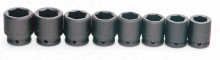 Williams JHWMS-6-12 - 12 pc 3/4" Drive -Point Metric Shallow Impact Socket Set on Rail and Clips
