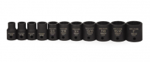 Williams JHW37923 - 12 pc 1/2" Drive 12-Point SAE Shallow Socket Set on Rail and Clips